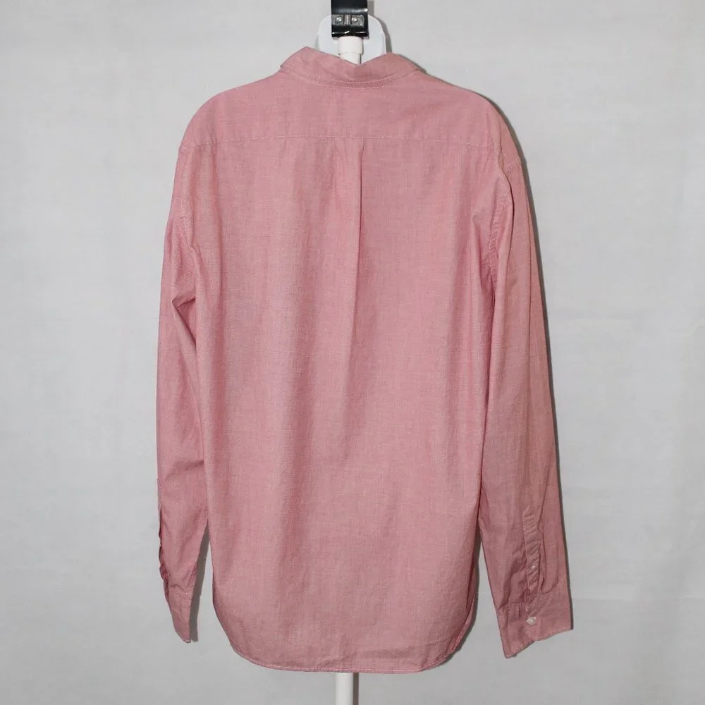 J. Crew Secret Wash Shirting Stretch Men's Pink Slim Long Sleeve Button Down XL